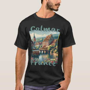 Colmar Old Town Half-Timbered House Grunge Look T-Shirt