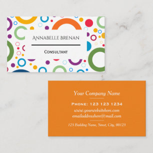 Coloful Geometric Circles Pattern Bold Business Card