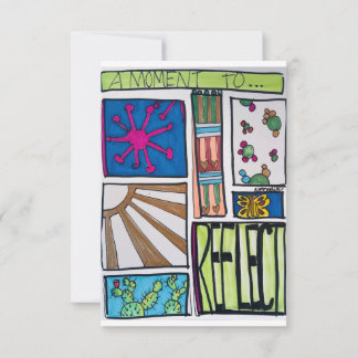 Coloful Illustration with Cactus Thank You Card