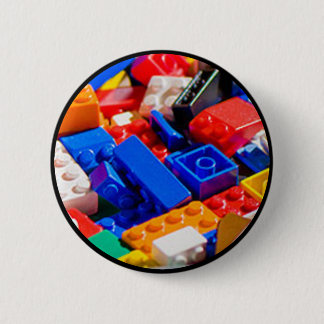 Coloful Toy Brick Pile 2 Inch Round Button