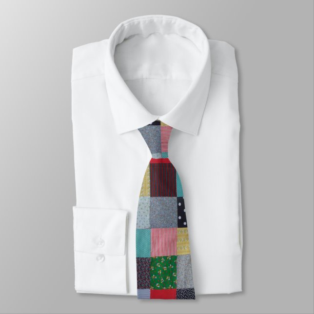 coloful vintage style patchwork tie (Tied)