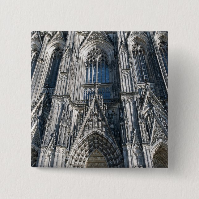 Cologne Cathedral 2 Inch Square Button (Front)