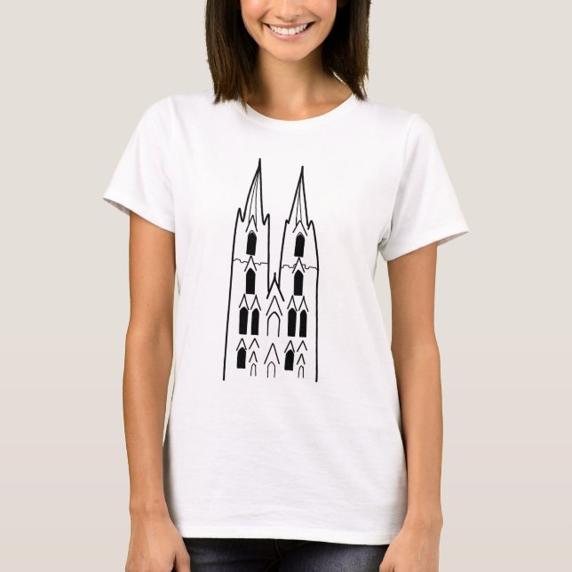 "Cologne Cathedral, Germany" | Minimalist Art T-Shirt (Front)