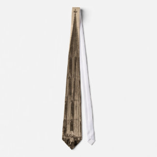 Cologne Cathedral Spire Engraving Historic Ancient Tie