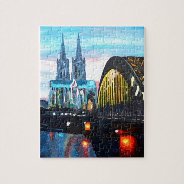 Cologne Cathedral with Hohenzollernbridge Jigsaw Puzzle (Vertical)