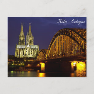 Cologne - Cathédrale à twilight carte postale