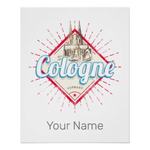 Cologne City Germany Retro Cathedral Vintage Poster