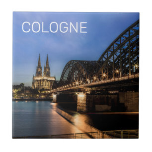 Cologne Cityscape Germany Dom Night Souvenir Tile