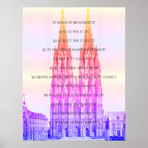 Cologne Dome Cologne Köln Kölsches Grundgesetz Poster