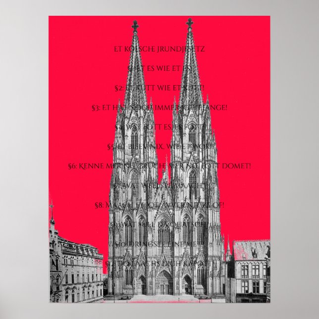 Cologne Dome Cologne Köln Kölsches Grundgesetz Poster (Front)