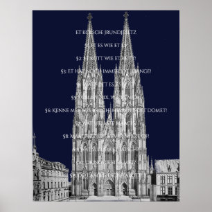 Cologne Dome Cologne Köln Kölsches Grundgesetz Poster