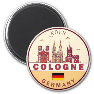 Cologne Germany City Skyline Emblem Magnet