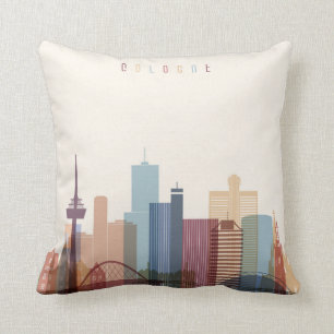 Cologne, Germany City Skyline Throw Pillow