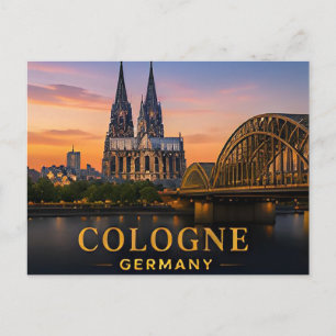 Cologne Germany Iconic Rhine Travel Destination Postcard