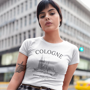 Cologne Germany Landscape Vintage Retro Tri-Blend Shirt