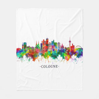Cologne Germany Skyline Fleece Blanket