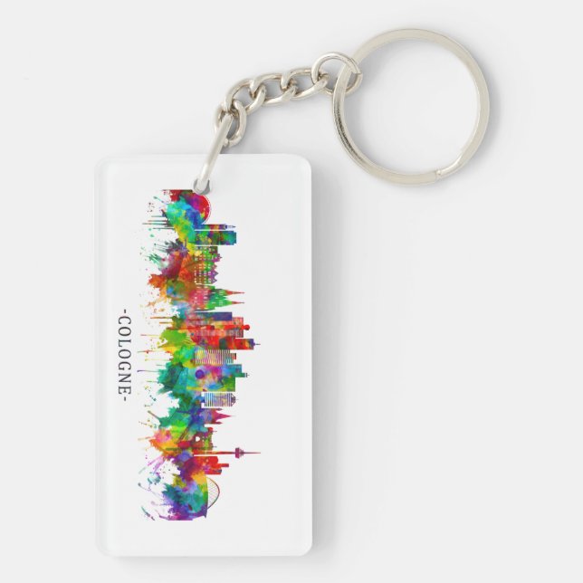 Cologne Germany Skyline Keychain (Back)
