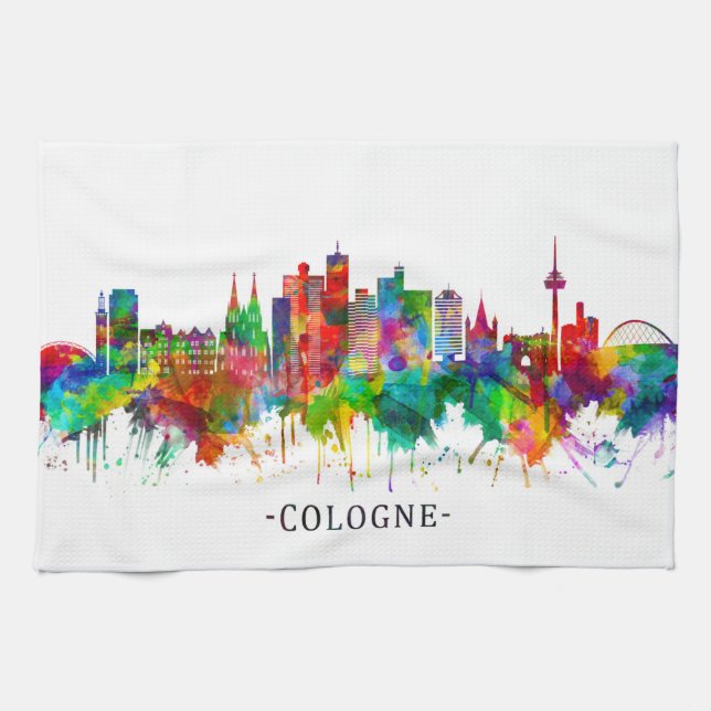 Cologne Germany Skyline Kitchen Towel (Horizontal)