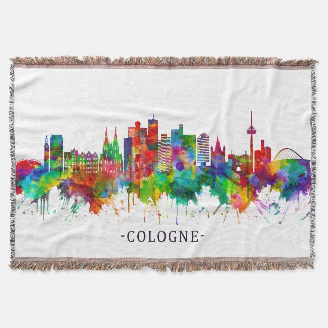 Cologne Germany Skyline Throw Blanket (Front)