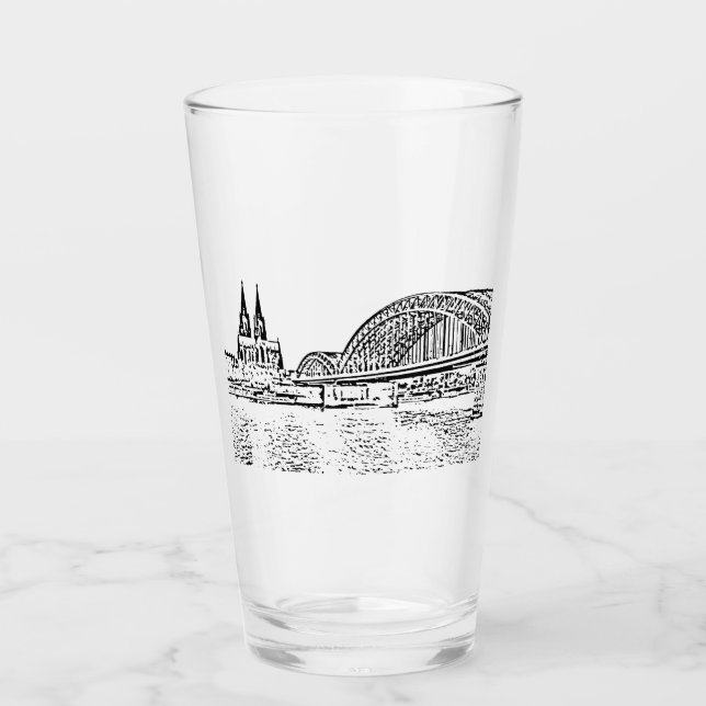 Cologne Panorama with Cologne Cathedral Glass (Front)