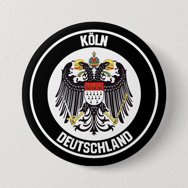 Cologne Round Emblem 3 Inch Round Button (Front)