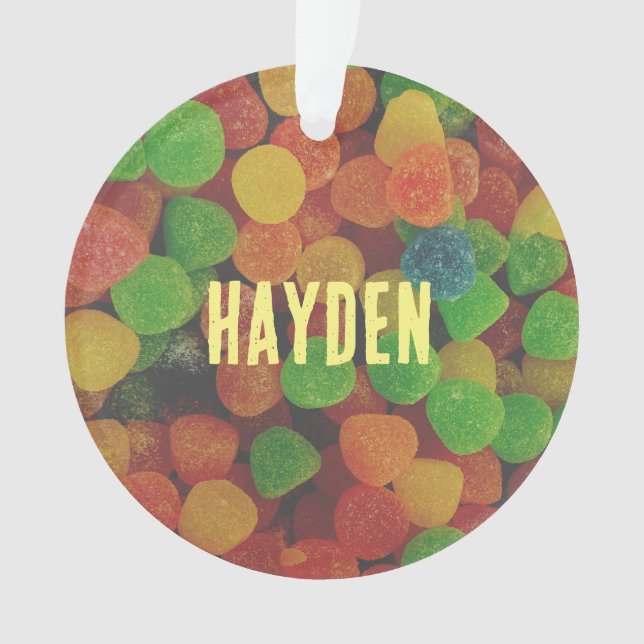 Cololrful Gumdrops Personalised Ornament (Front)