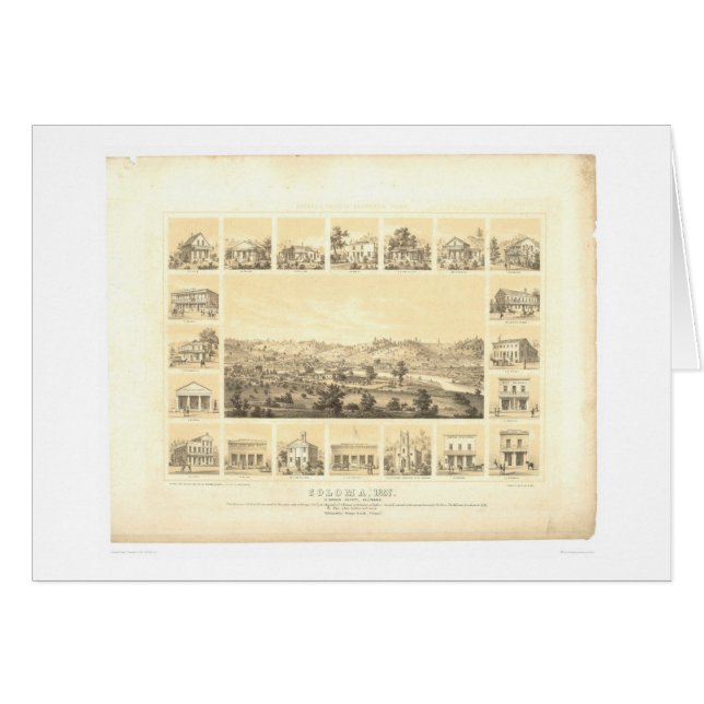 Coloma, carte panoramique 1857 (0423A) de CA (Devant horizontal)