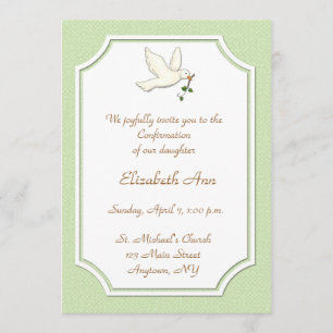 Colombe chrétienne, invitation verte