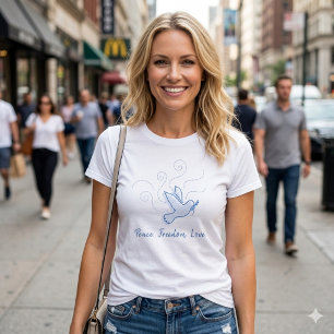 Colombe de la Paix. Paix. Liberté. Amour. T-Shirt