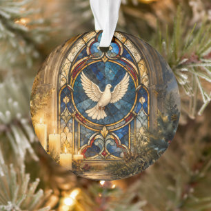 Colombe de Noël en vitrail