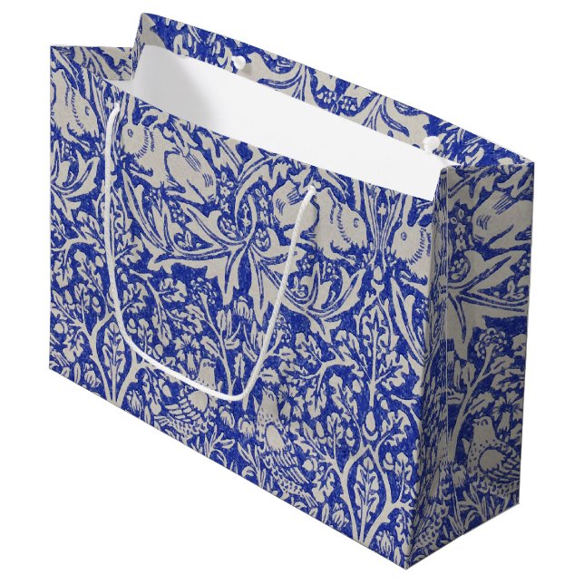 Colombe et lapin, William Morris Grand sac cadeau (Devant Angle)