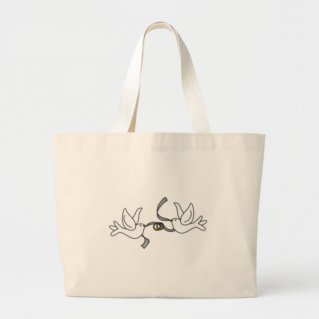 Colombes de mariage avec le sac d'anneaux (Devant)