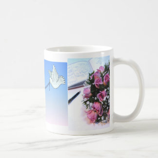 Colombes de transporteur et tasse de faveur de