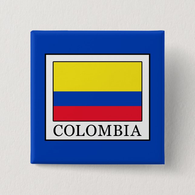 Colombia 2 Inch Square Button (Front)