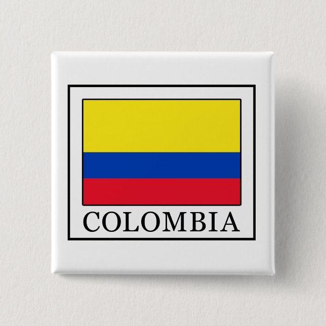 Colombia 2 Inch Square Button (Front)