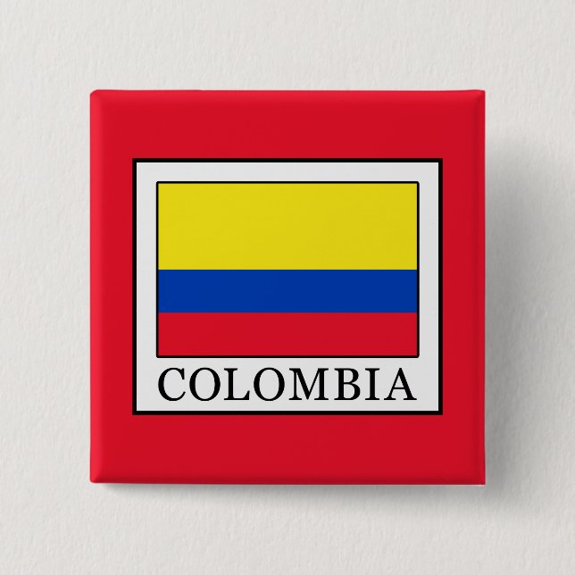 Colombia 2 Inch Square Button (Front)
