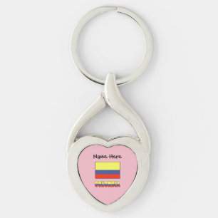 Colombia and Colombian Flag Personalized Keychain