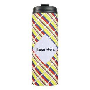 Colombia and Colombian Flag Tiled Personalized Thermal Tumbler