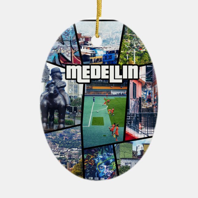Colombia Antioquia Medellin Ceramic Ornament (Front)