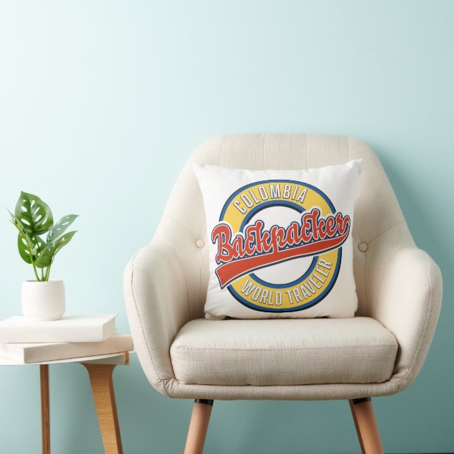 Colombia backpacker world traveller throw pillow (Chair)