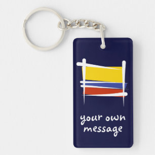 Colombia Brush Flag Keychain