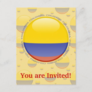 Colombia Bubble Flag Invitation