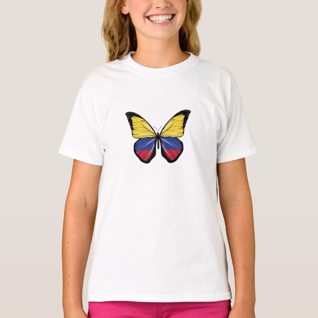 Colombia Butterfly Flag T-Shirt (Front)