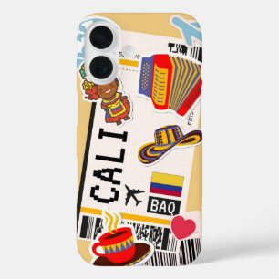 Colombia Cali Boarding Pass iPhone 16 Case