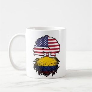 Colombia Colombian American USA Tree Roots Flag Coffee Mug