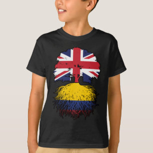Colombia Colombian British UK Tree Roots Flag T-Shirt