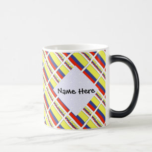 Colombia Colombian Flag Tile Black Personalized Magic Mug