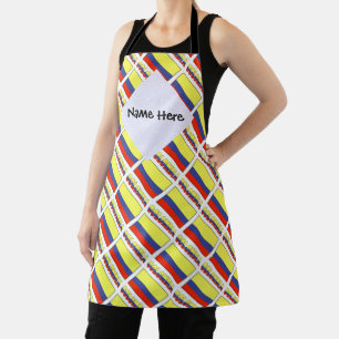 Colombia Colombian Flag Tiled Black Personalized  Apron