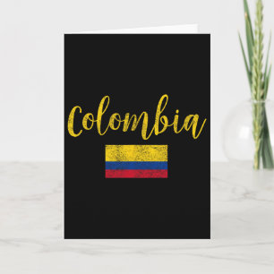 Colombia Colombian Flag Vintage Card