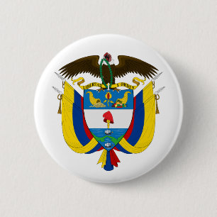 Colombia country coat arms symbol emblem flag 2 inch round button